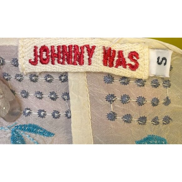 Johnny Was Embroidered Floral Tunic Top Beige S - Picture 5 of 5